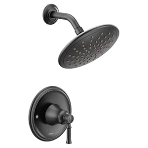 Moen T2282EPBL Dartmoor Shower Only System with Rainshower Showerhead Without Valve, Matte Black