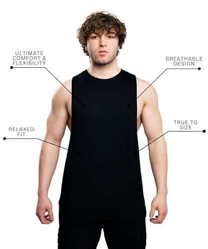 Ekko Cut Off Tank Top for Men, Sleeveless Muscle Shirt for Gym Workout, Tank Tops for Men, Lightweight, Breathable3