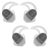 Replacement Silicone Earbuds Ear Buds Tips Eargel Isolation Double Flange for Bose QuietControl 30 QC20 QC20i QC30 Soundsport SIE2 SIE2i IE2 IE3 Wireless Headphones Earphones - 2 Pair (Medium, White)