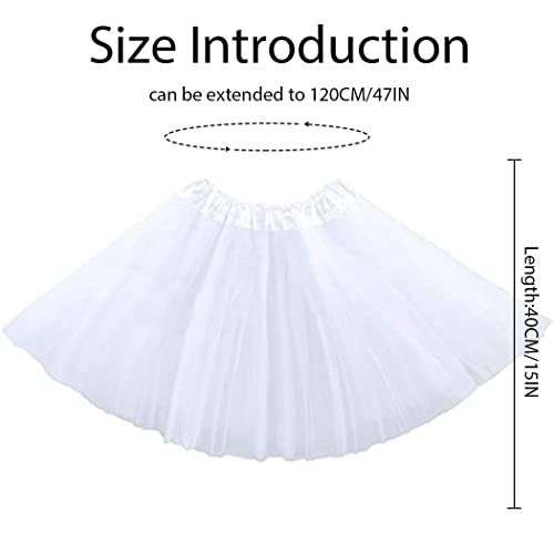 Victray Women's Tutu Skirts Tulle Tutu Skirt Ballet Dance Skirts Layered Tutu Short Skirt Party Festival Costume (White) #TOP4