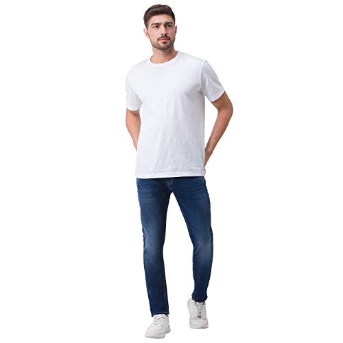 Image of Spykar Men's Kano Slim Fit Mid-Rise Jeans (Ankle Length)