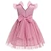 IMEKIS Butterfly Dress for Girl: 4th 5th Birthday Outfit Cake Smash Baby Flower Wedding Guest Kids Toddler Graduation Princess Sparkle Stars Tulle Tea Party Formal Dress Dusty Pink 4-5T