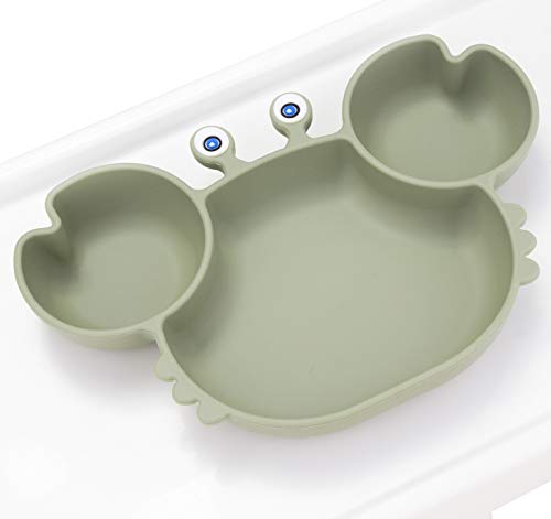 Silicone Suction Plate For Toddlers - Self Feeding Training Divided Plate Dish And Bowl For Baby And Toddler, Fits For Most Highchairs Trays, Bpa Free Microwave Dishwasher Safe #TOP4
