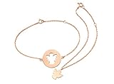 Umfang: mattierte Engel-Platte(Ø 2cm) und Engel-Anhänger(0,7cm) sind aus 925er Sterlingsilber, rosévergoldet. Die hochglänzenden Ketten lassen sich mittels Karabiner verschließen, verstellbare Länge von 15cm und 17cm