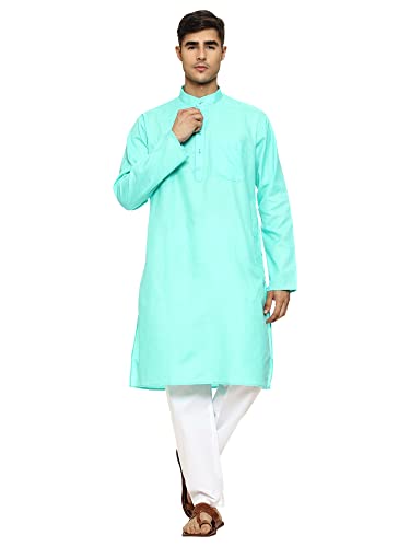 Image of ITOS365 Men Cotton Blend Kurta Pyjama Set Party Fashion Regular Ethinic Wear Indian Dress Gift for Men