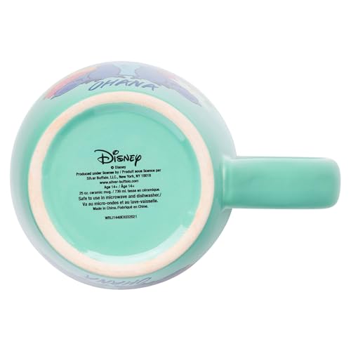 Silver Buffalo Disney Lilo and Stitch Tropical Ohana Sitting Jumbo Curved Ceramic Mug, 25 Ounces