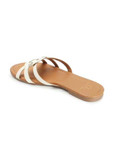 Image of Carlton London women's Textured Comfortable Fashionable Slip On Flat Sandals