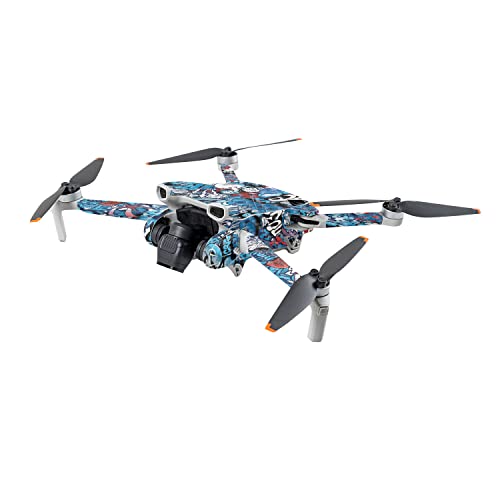 Image of MightySkins Carbon Fiber Skin Compatible with DJI Mini 3 - Blue Meanies | Protective, Durable Textured Carbon Fiber Finish | Easy to Apply | Made in The USA