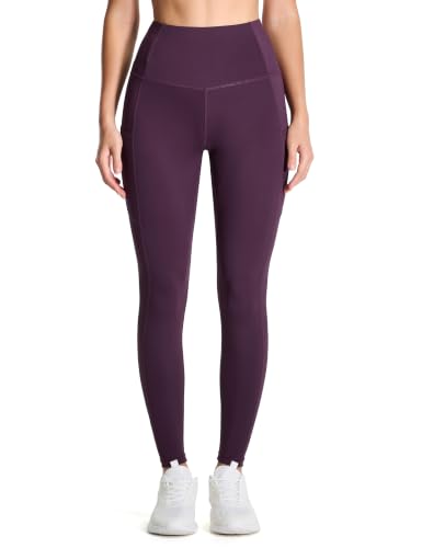 Image of THE GYM PEOPLE Thick High Waist Yoga Pants with Pockets, Tummy Control Workout Running Yoga Leggings for Women