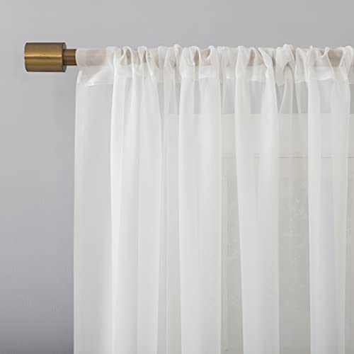 No. 918 Mallory Sheer Rod Pocket Curtain Panel, 59" x 108", Eggshell, W 59" x L 108" (1 Panels) - Image 2