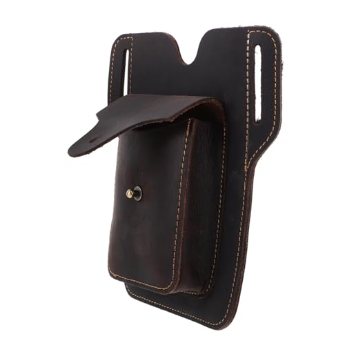 Riñonera de cuero genuino estilo retro y bolsa ligera masculina