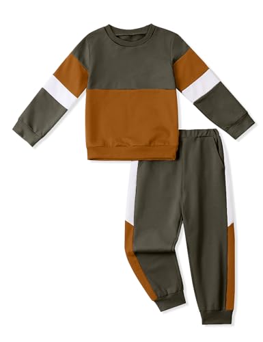 Image of Toddler Boy Clothes Long Sleeve Hoodie Sweatsuits Tops and Pants 2Pcs Boys Fall Winter Outfits Set