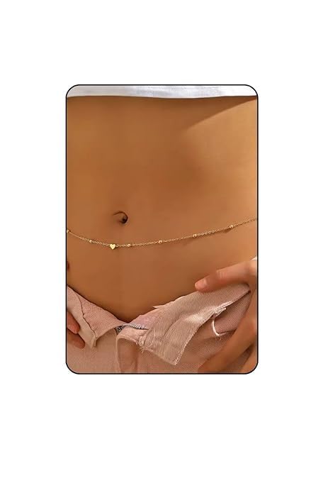 Adora Jewels Women's Waist Chain - Stylish Saree Gold Plated Belly Chain Body Hip Chain for Women- Anti Tarnish Waterproof Adjustable Waist Hip Body Belly Chain