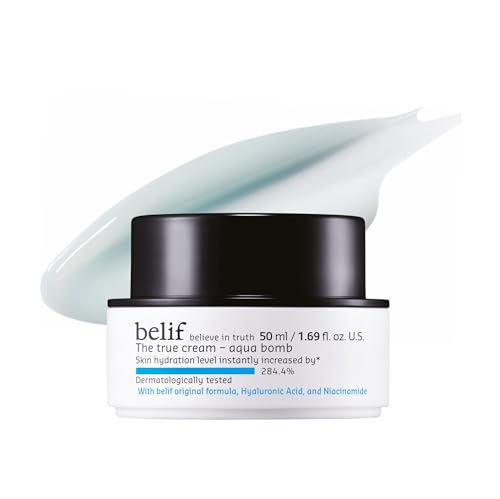 belif Aqua Bomb Cream-Crema hidratante diaria con niacinamida,ácido hialurónico y escualano,crema facial ligera con efecto refrescante, antienvejecimiento, cuidado de la piel coreano, K-Beauty (50ml)