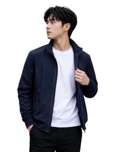 Image of TAGAS Men's Regular Jacket Fit For Casual Wear || Low-Cut Standing Collar || Men's Track Jackets | Stylish Jacket For Men ||Regular Fit Zip-Up Casual jacket|| bomber jacket for men