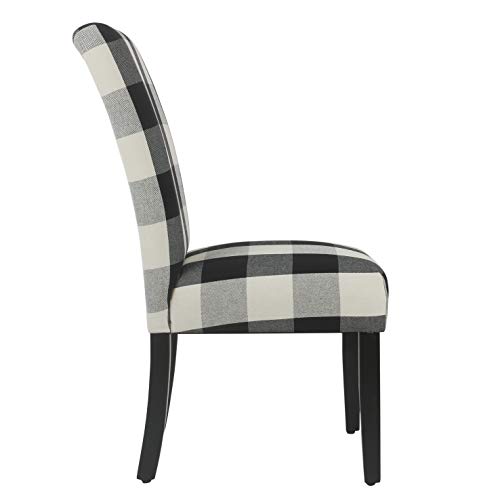 Image of HomePop Parsons Dining Chair - Black Plaid (Set of 2)