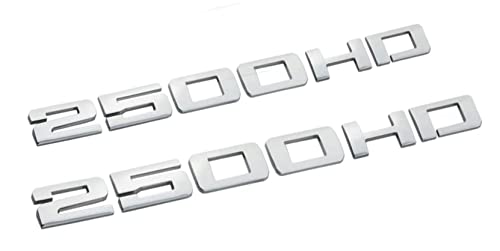 Image of 2X 2500HD Emblem Badges Letter Nameplates Emblems 3D Decal Badges Replacement for Gm Silverado Sierra (Chrome)