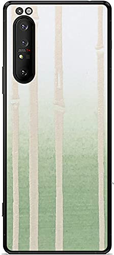 ClearView(クリアビュー) Sony Xperia 1 II 用 背面 保護 フィルム 和柄プリント 抹茶ぼかし 竹 唐紙 デザイン