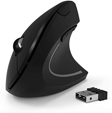 shoplease Wireless Vertical Mouse, 2.4G Wireless Ergonomic Optical Mouse with 3 Adjustable 800/1200 /1600 DPI, More Suitable for Big Hands