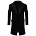 Trench Coat Men Long Fleece Lined Pea Coat Double Breasted Notch Lapel Peacoat Casual Winter Thicken Fashion Overcoat