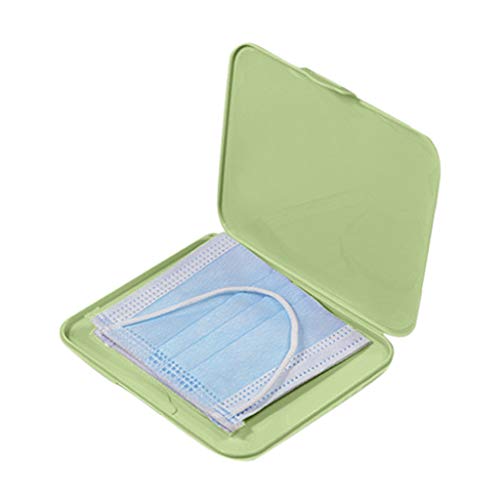 Face Bandanas Storage Box, Children's Adult Portable Storage Clip, Convenient To Carry Out, For Repeated Use Storage Clip-for School, Office, Portable Plastic Storage Box (Green)