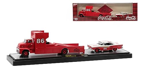 M2 Machines Auto Hauler TW20 1956 Car COE & 1957 Car Fairlane 500