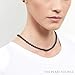 The Pearl Source 14K Gold 5.0-5.5mm Round Genuine Black Japanese Akoya Saltwater Cultured Pearl Necklace in 17