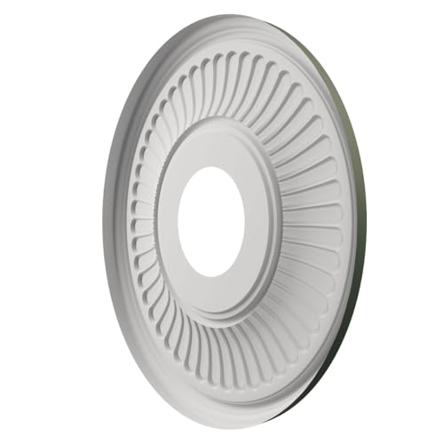Image of Ekena Millwork 13 inchOD x 3 1 /2 inchID x 3 /4 inchP Berkshire Thermoformed PVC Ceiling Medallion (Fits Canopies up to 5 3 /4 inch), UltraCover Satin Hunt Club Green