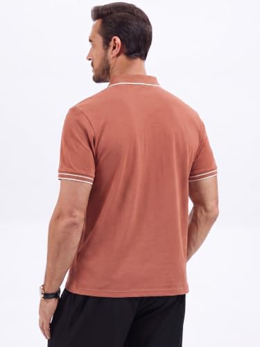 Camiseta polo para hombre de manga corta en mezcla de algodón, estilo clásico casual para golf | Material suave y transpirable, con tecnología anti-transpiración y lavable en máquina miniatura 4