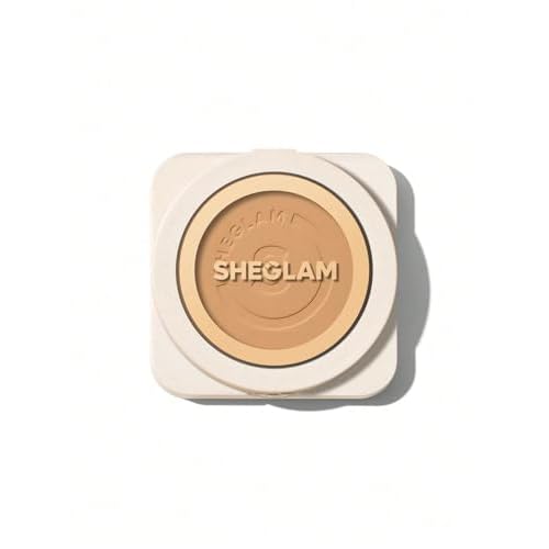 SHEGLAM SKin-Focus Full Coverage Powder Foundation Oil-Control Lightweight Face Pressed Powder Makeup-Sand