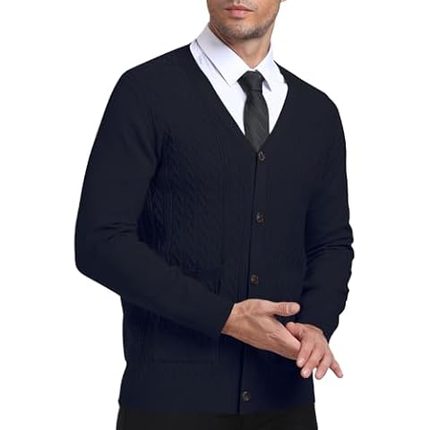 PCEAIIH Men's V-Neck Cardigan with Pockets Cover