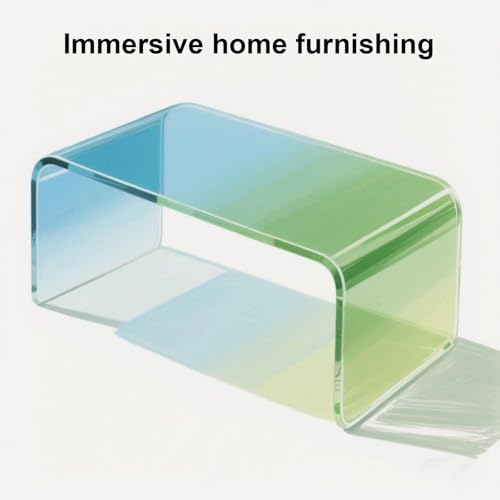 Mesa de centro rectangular portátil de acrílico verde y 100cm para salas de estar 7