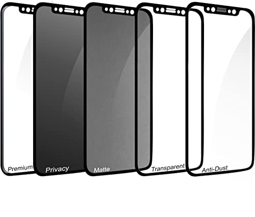 Image of STP 5 in 1 Combo Tempered Glass Screen Protector Guard For iPhone 6 Plus /iPhone 6s Plus (Black) Edge to Edge Coverage Screen Guard with Easy Installation Kit