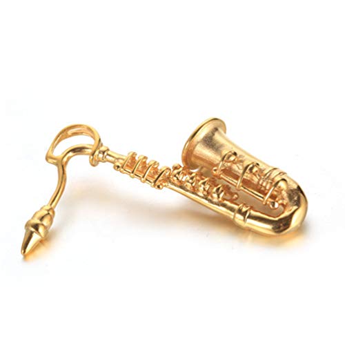 PAMTIER Unisex Stainless Steel Saxophone Musical Instruments Pendant Punk Necklace3