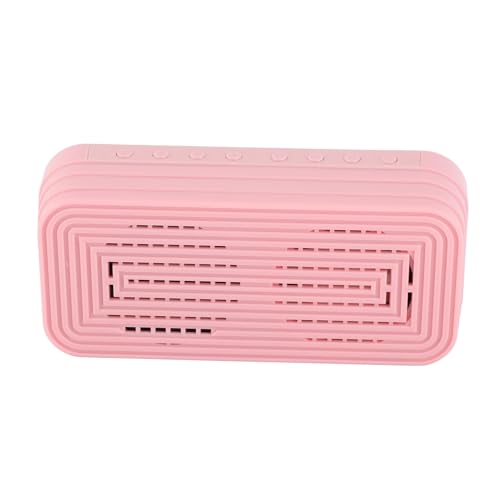 Aumotop Reloj Despertador Altavoz Recargable Reloj Digital de Gran Volumen Pantalla de Espejo para el Hogar Oficina Viajes Plástico Negro 1 Altavoz (Rosa)