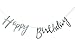 Silver happy birthday banner -Birthday Party Decorations - Birthday Decoration Party Supplies for Girls Boys Kids and Adults