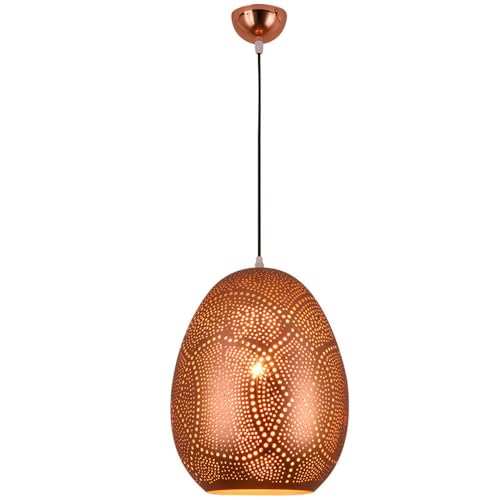 Suspension moderne en fer ajouré E27 solution éclairage géométrique sans encombrement 20x27cm