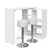 Produktbild Vicco Bartisch-Set Vega, Bartresen und Hocker, Weiß, 138 x 39 cm mit 2 Barhockern