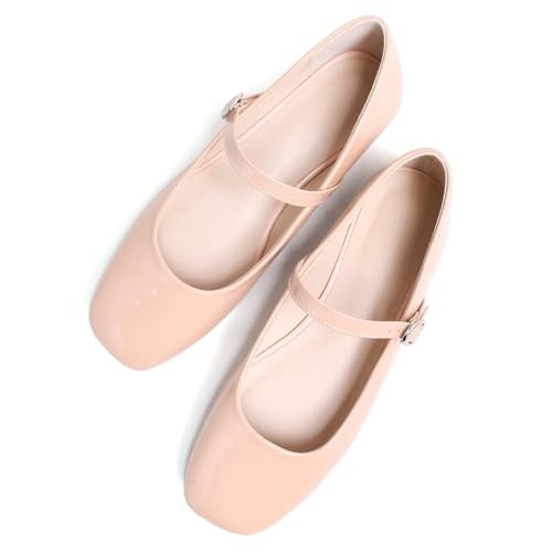 Image of LUXINYU Women's Slip on Flats,Classy Round Toe Solid Classic Mary Jane Ballet Dance Shoes Soft Comfortable PU Flat Shoes