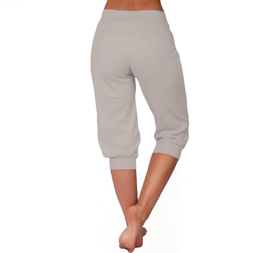 Capri Pants for Women High Waisted Drawstring Joggers Stretch Lightweight Casual Hiking Pant Capri with Pockets3