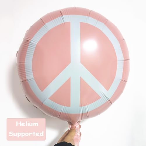 Image of Two Groovy Hippie Peace Sign Daisy Flower Wildflower Balloons Boho Theme Decor One Groovy Baby 5 Five Is a Vibe Birthday 70s Retro Peace Out Single Digits Young Wild And Three Party Decorations Girl