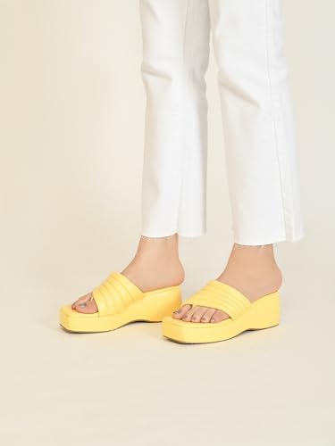 Image of TRYME Platform Heels Sandals Light Weight Comfortable & Trendy Wedges Heels for Girls & Women