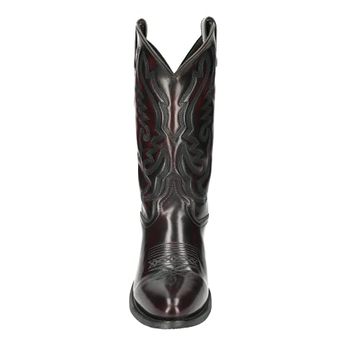 Smoky+Men%27s+11%22+Black+Cherry+Leather+Western+Cowboy+Boot4