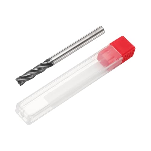 Image of HARFINGTON Carbide Square Nose End Mill Bit 1 /4 inch Cut Dia 4 Flutes TiAlN Coated Milling Cutter for Hardened Steel Metal (1 /4 inch Shank 1 inch Cut Length 3 inch Long 30 Degree Helix)