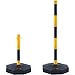 VEVOR Adjustable Traffic Delineator Post Cones, 2 Pack, Traffic Safety Delineator Barrier with Fillable Base 8FT Chain, for Traffic Control Warning Parking Lot Construction Caution Roads, Yellow&Black