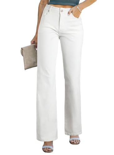 Sidefeel Women's White Jeans Wide Leg Jeans Woman Casual High Wai...