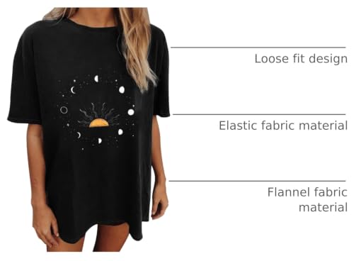 Image of Summer Y2k Tops for Womens, Casual Vintage Short Sleeve T-Shirt, Girls Oversize Loose Round Neck Elastic Tee