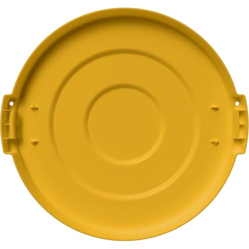 Image of SPARTA Bronco Lid for 10 Gal. Bronco Trash Can, Food-Safe, NSF and HACCP-Compliant, Lid for Commercial Use (Container Sold Separately - Fits Bronco Only), Polyethylene, 10 Gallon, Yellow (Pack of 6)