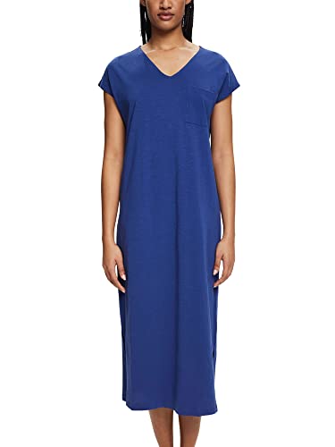 ESPRIT Damen Cotton Slub Sus Nightshirt S-slv Nachthemd, Dark Blue, 38
