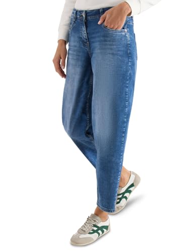 Cecil High Waist Barrel Leg Jeans im Loose Fit mid Blue wash 36